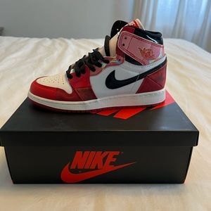 New! Air Jordan 1 High OG GS Spider-Man Across the Spider-Verse Kids size 4.5